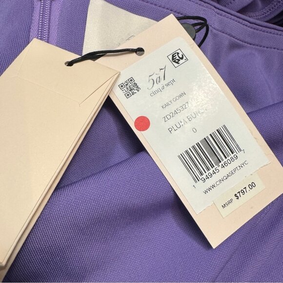 NWT Cinq a Sept Kailey Gown in Purple size 0 - Picture 9 of 10